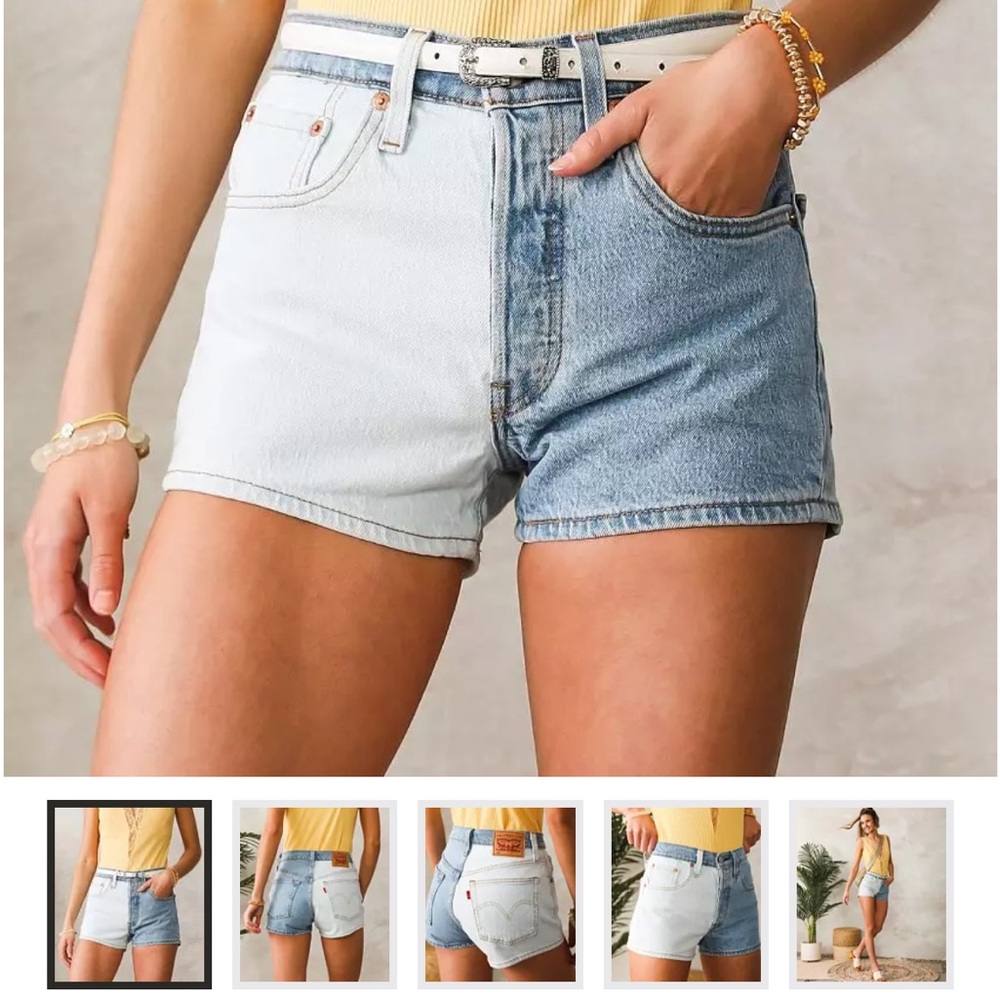 NWT Levi's 501 two tone denim shorts. Size 27 - Picture 7 of 8